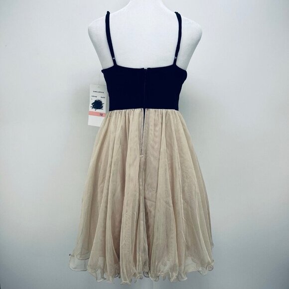 Rare Edition Dress Size 10 Women’s Lace-Trim Halter Sleeveles Beige Black New - Picture 14 of 14